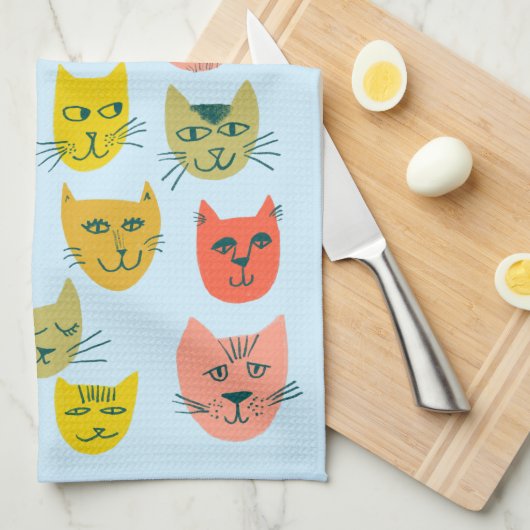 Kleurstofkatten Kittens Blue Theedoek (Quarter Fold)