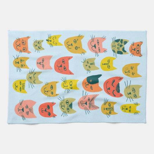 Kleurstofkatten Kittens Blue Theedoek (Horizontaal)