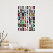 Kleurstofkleppen — roze/groen/Oranje Poster (Keuken)