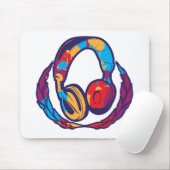 Kleurstofkoptelefoons Muismat (Met muis)