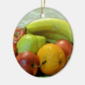 Kleurstoflade, Oranje, appel, peren, Keramisch Ornament (Links)