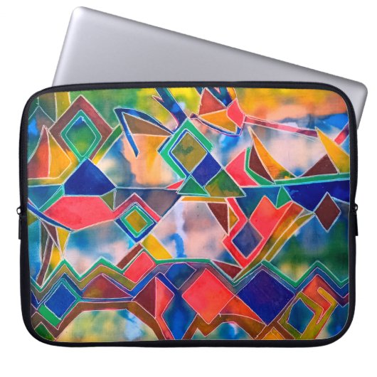 Kleurstofpatroon Laptop Sleeve (Voorkant)