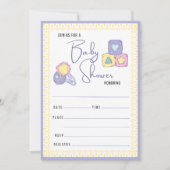 Kleurstofspeelgoed | Baby shower invullen Kaart (Voorkant)