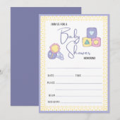 Kleurstofspeelgoed | Baby shower invullen Kaart (Voorkant / Achterkant)