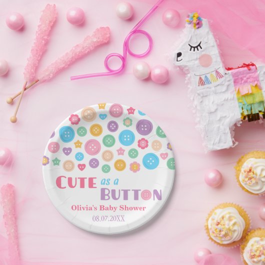 Kleurstofwisselaar als Button Baby shower Papieren Bordje (Feest)