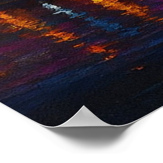 Kleurstorm Metropolis Abstract Silhouet bij Scheme Poster (Hoek)