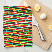 Kleurstreepjes 121216(01) theedoek (Quarter Fold)