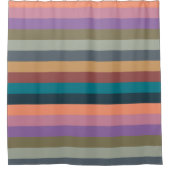 Kleurstrepen in kleurrijk pastel douchegordijn (Voorkant)
