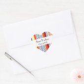 Kleurstrepen, regenboogstrips, Afstuderen Hart Sticker (Envelop)