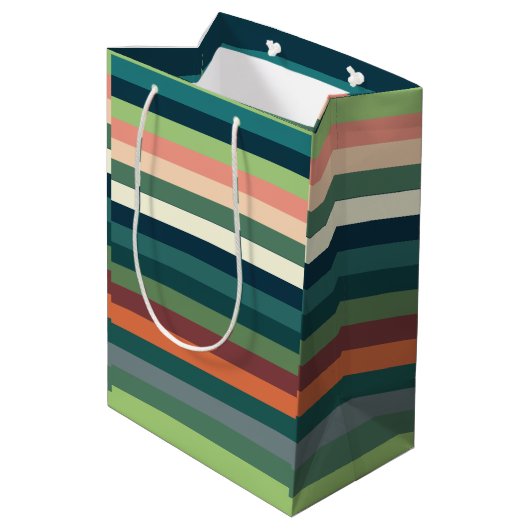 Kleurstrepes Medium Cadeauzakje (Achterkant Gekanteld)