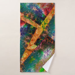 Kleurstrook van gekleurde lagen met roestvast verb bad handdoek