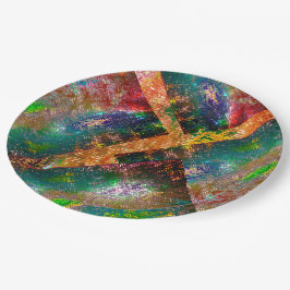 Kleurstrook van gekleurde lagen met roestvast verb papieren bordje