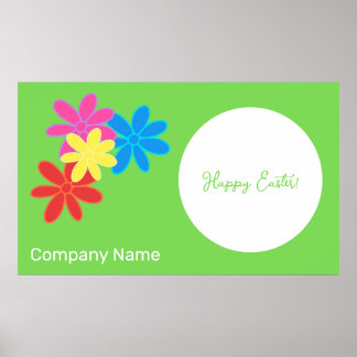 KLEURSTROOM GROENE BLAUWE PINKSSEASONELE GREETTEN POSTER