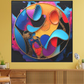Kleurstroomcirkel Canvas Afdruk (Insitu (Woonkamer))