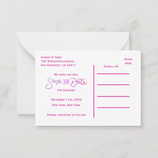 Kleurstructuur: een kleursplash De datum opslaan Notitiekaartje (Achterkant)