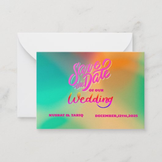 Kleurstructuur: een kleursplash De datum opslaan Notitiekaartje (Voorkant)