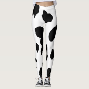 Kleurstructuur van de zwarte en witte koe leggings