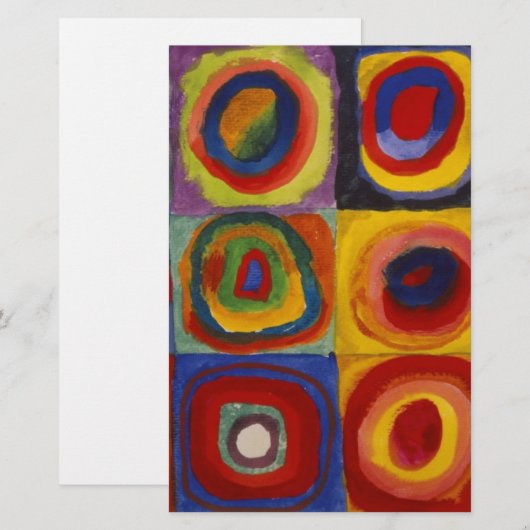 Kleurstudie van vierkanten cirkels briefpapier (Voorkant / Achterkant)