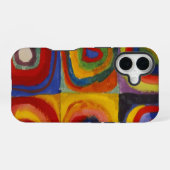 Kleurstudie van Vierkanten Cirkels door Kandinsky iPhone 16 Hoesje (Achterkant horizontaal)
