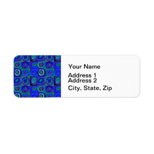 Kleurstudie Vierkanten Squares Blauw Cirkels Etiket