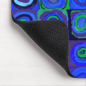 Kleurstudie Vierkanten Squares Blauw Cirkels Muismat (Hoek)