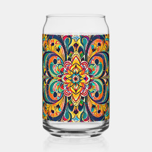 Kleursymfonie Mandala – Krachtige Psychedelische B Blikvorm Glas