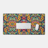 Kleursymfonie Mandala – Krachtige Psychedelische B Bureaumat (Keyboard & Muis)