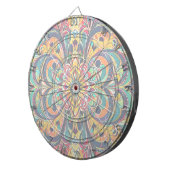 Kleursymfonie Mandala – Krachtige Psychedelische B Dartbord (Voorkant Rechts)