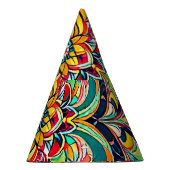 Kleursymfonie Mandala – Krachtige Psychedelische B Feesthoedjes (Rechts)