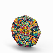 Kleursymfonie Mandala – Krachtige Psychedelische B Fotoblokken (Rechts)