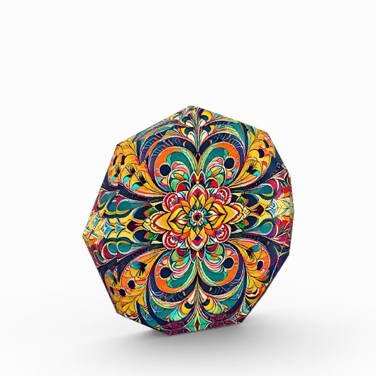 Kleursymfonie Mandala – Krachtige Psychedelische B Fotoblokken (Links)