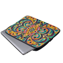 Kleursymfonie Mandala – Krachtige Psychedelische B Laptop Sleeve