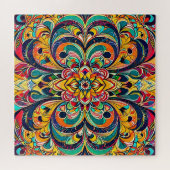 Kleursymfonie Mandala – Krachtige Psychedelische B Legpuzzel (Horizontaal)