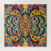 Kleursymfonie Mandala – Krachtige Psychedelische B Legpuzzel (Verticaal)