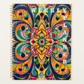 Kleursymfonie Mandala – Krachtige Psychedelische B Planner (Voorkant)
