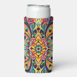 Kleursymfonie Mandala – Krachtige Psychedelische B Seltzer Blikjeskoeler