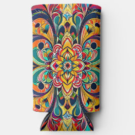 Kleursymfonie Mandala – Krachtige Psychedelische B Seltzer Blikjeskoeler