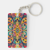 Kleursymfonie Mandala – Krachtige Psychedelische B Sleutelhanger (achterkant)