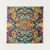 Kleursymfonie Mandala – Krachtige Psychedelische B Wandkleed (Voorkant)