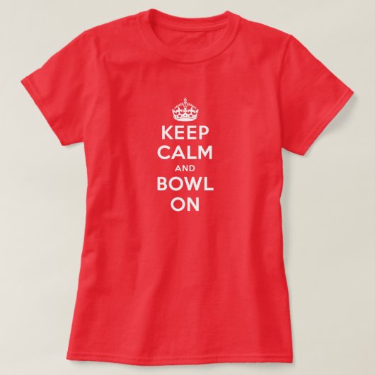 Kleurt T-shirt (dames en heren), "Houd kalm en Bow (Design voorkant)