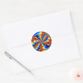 Kleurteken - Fractal Ronde Sticker (Envelop)