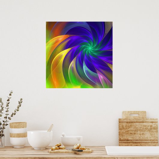 Kleurtekening, fractaal abstract poster (Keuken)