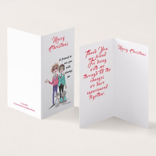 Kleurtekening van 2 naaste vrienden en hun honden kaart (Binnen en buitenkant)