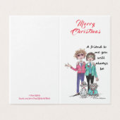 Kleurtekening van 2 naaste vrienden en hun honden kaart (Buitenkant ongevouwen)