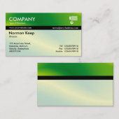 Kleurtex-strengen - groene golven visitekaartje (Voorkant / Achterkant)