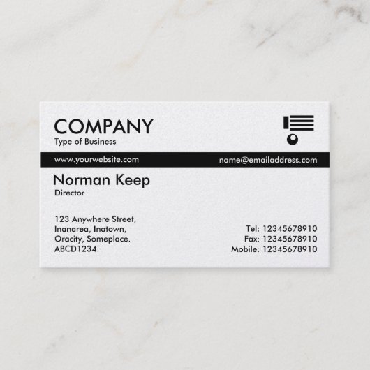 Kleurtex-strengen - zwart en wit (goud) visitekaartje (Voorkant)