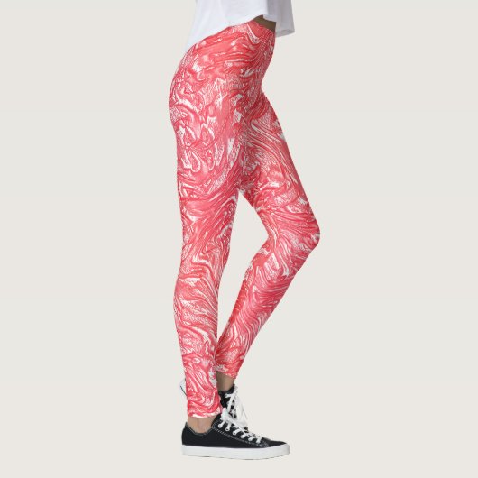 Kleurtextuur "pearly aardbery crème" leggings (Rechts)