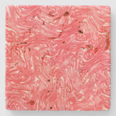 Kleurtextuur "pearly aardbery crème" stenen onderzetter (Voorkant)