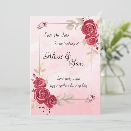 Kleurthema bordeauxrood kaart (Staand voorkant)