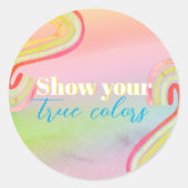 Kleurthemagepartij Ronde Sticker (Voorkant)